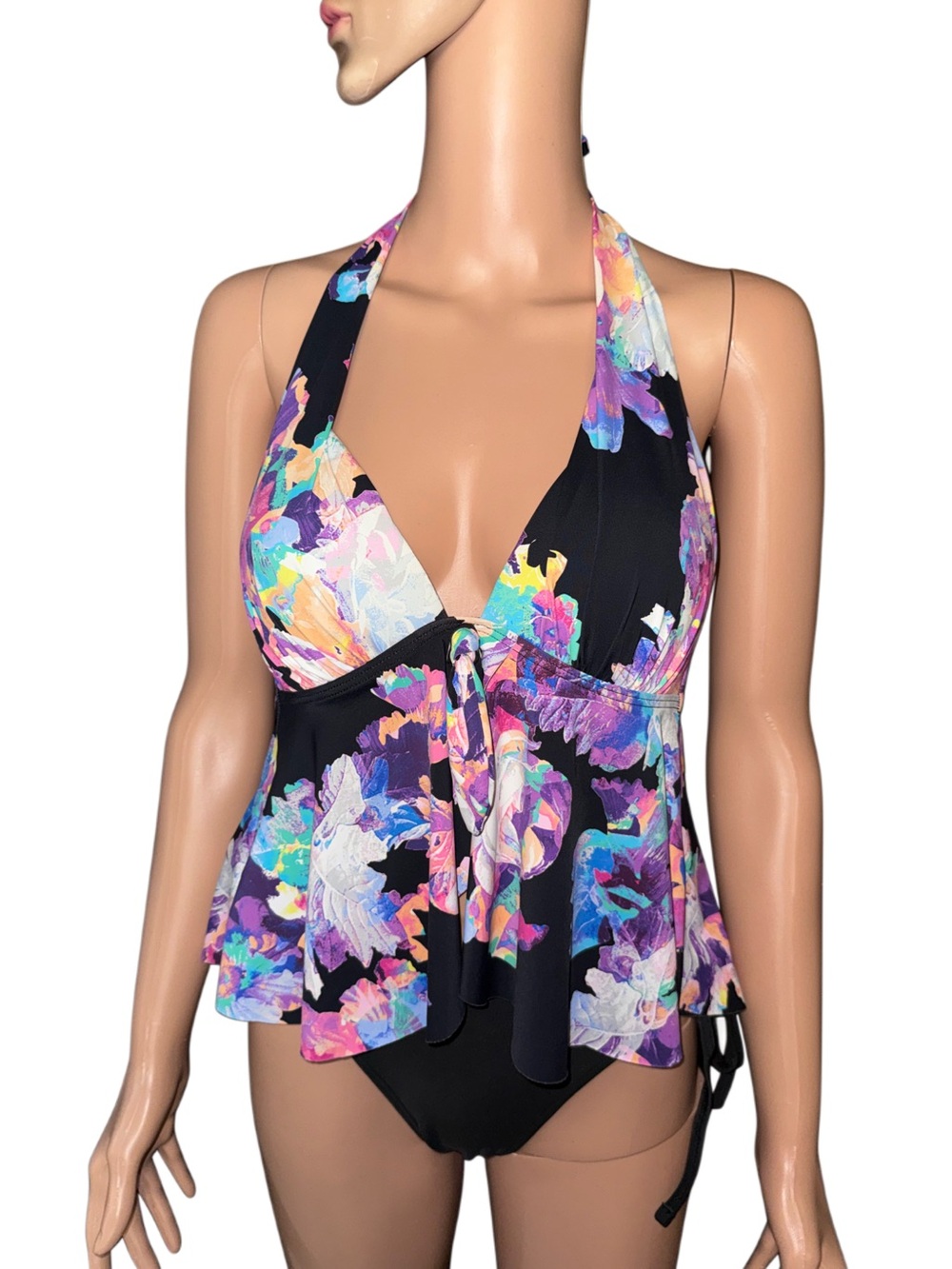 Bar III Floral Halter Swim Top